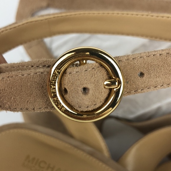 NEW Michael Kors Annalee Ankle Strap Peep Toe Sandals Heels 9.5 - Picture 7 of 11